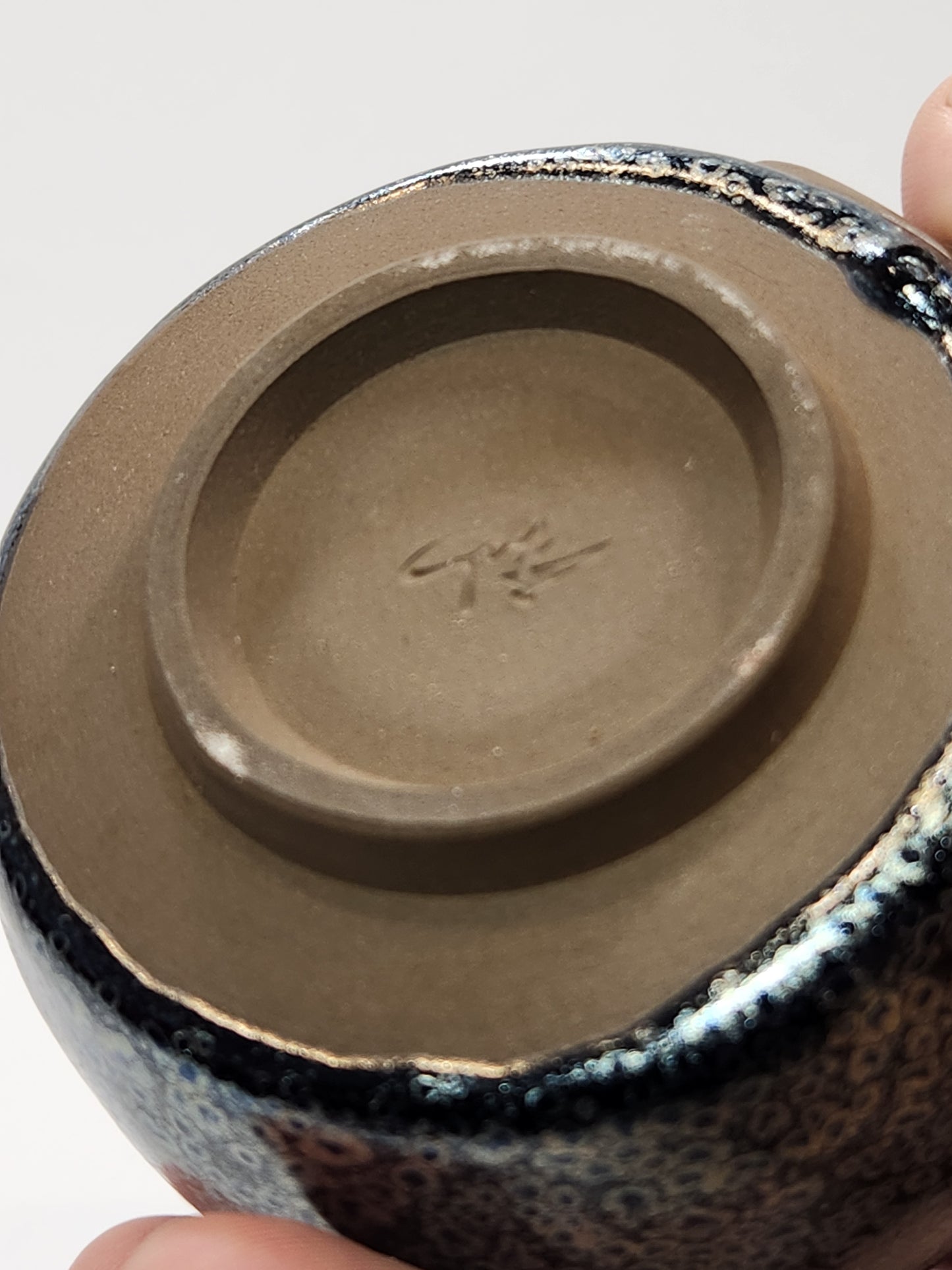 Black Oil Drop Jian Zhan Tea Cup Embossed 3D Horse