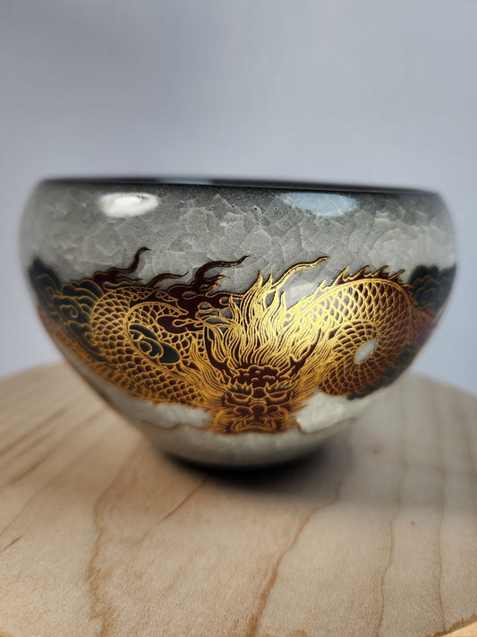 Golden Dragon Stone Glaze Tea Cup