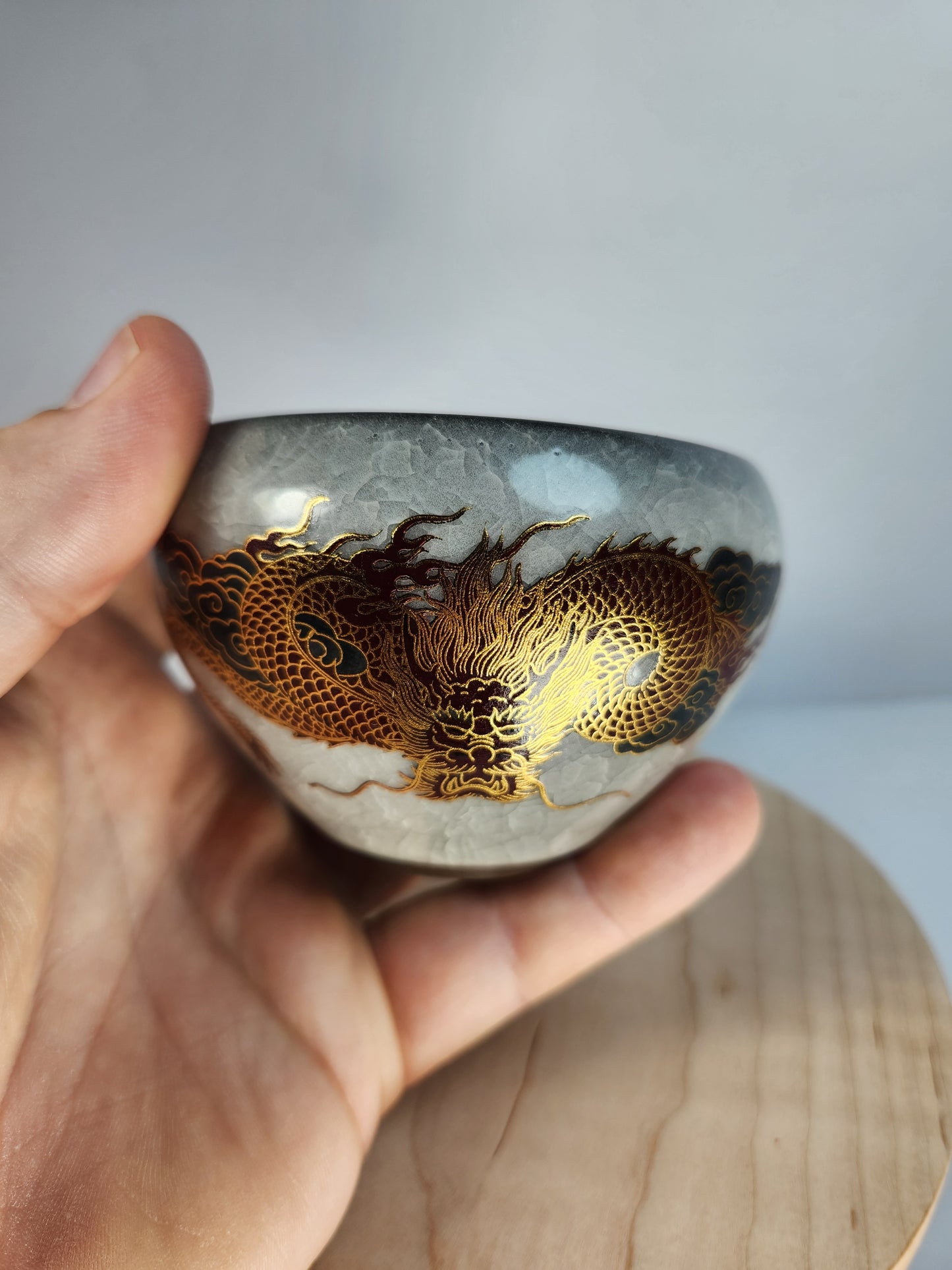 Golden Dragon Stone Glaze Tea Cup