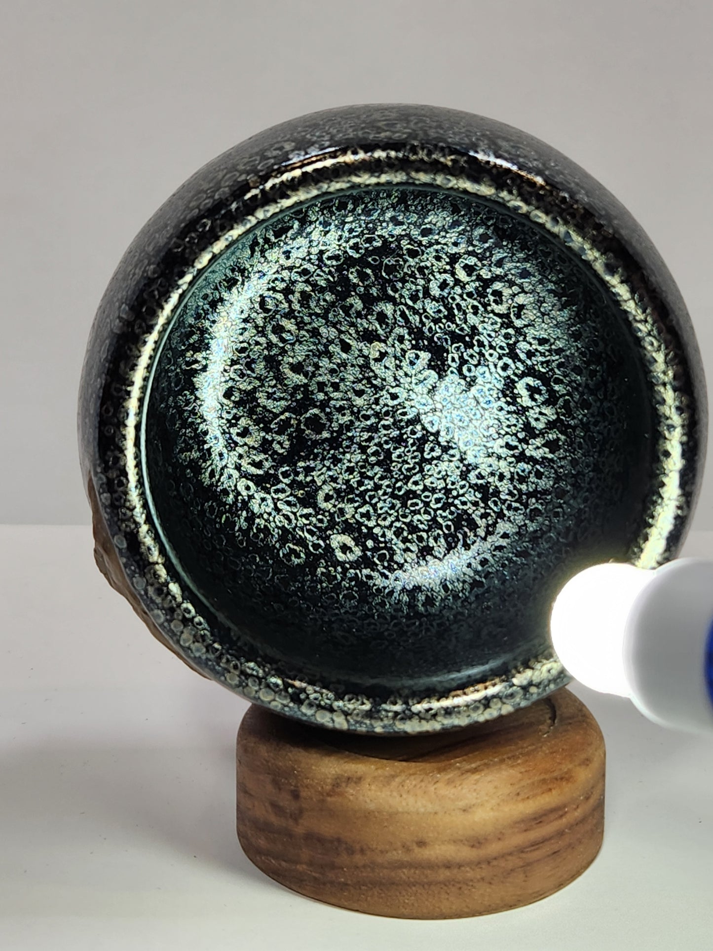 Black Oil Drop Jian Zhan Tea Cup Embossed 3D Horse