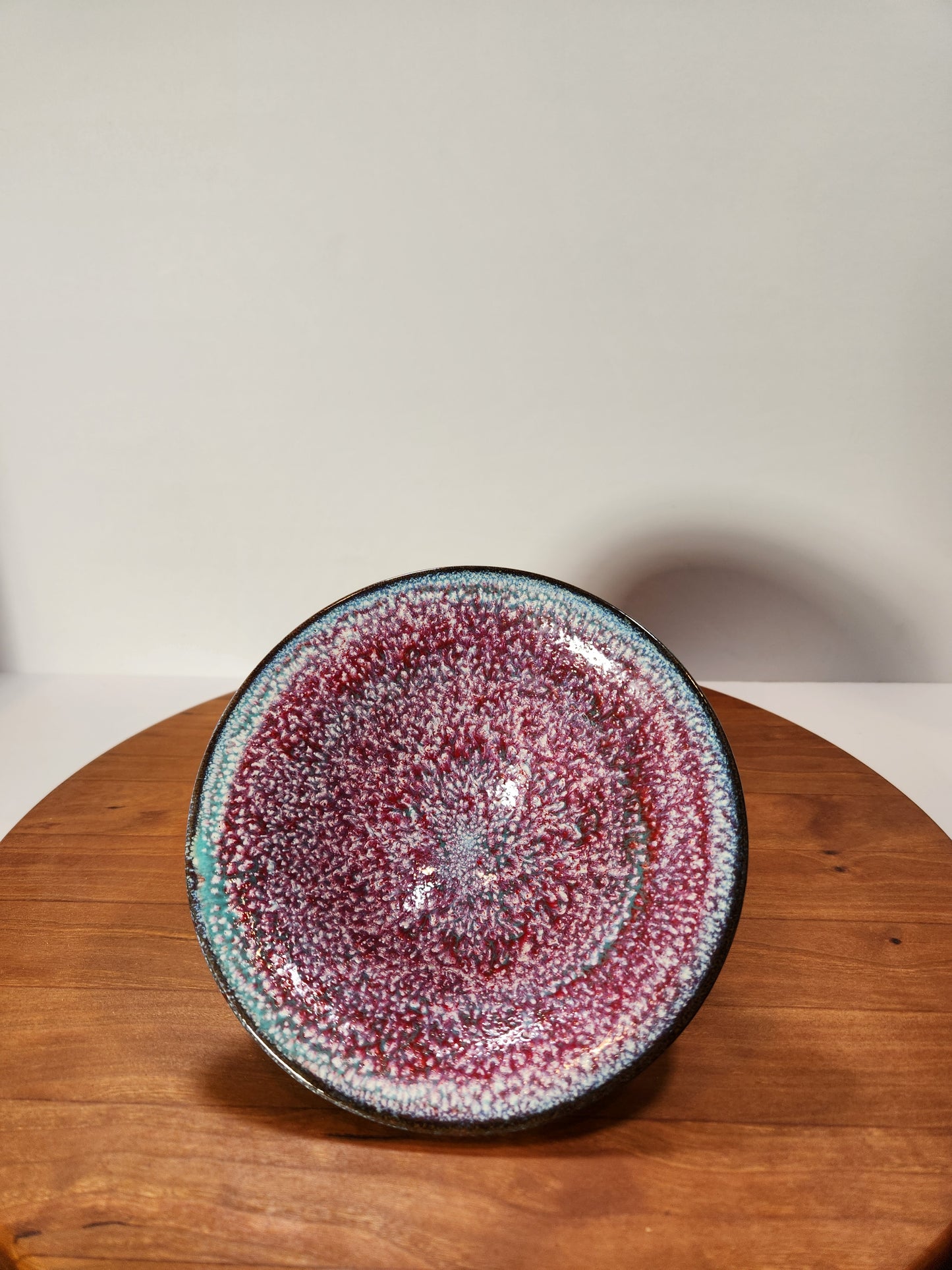 Raspberry Frost Jian Zhan Large Shallow Bowl