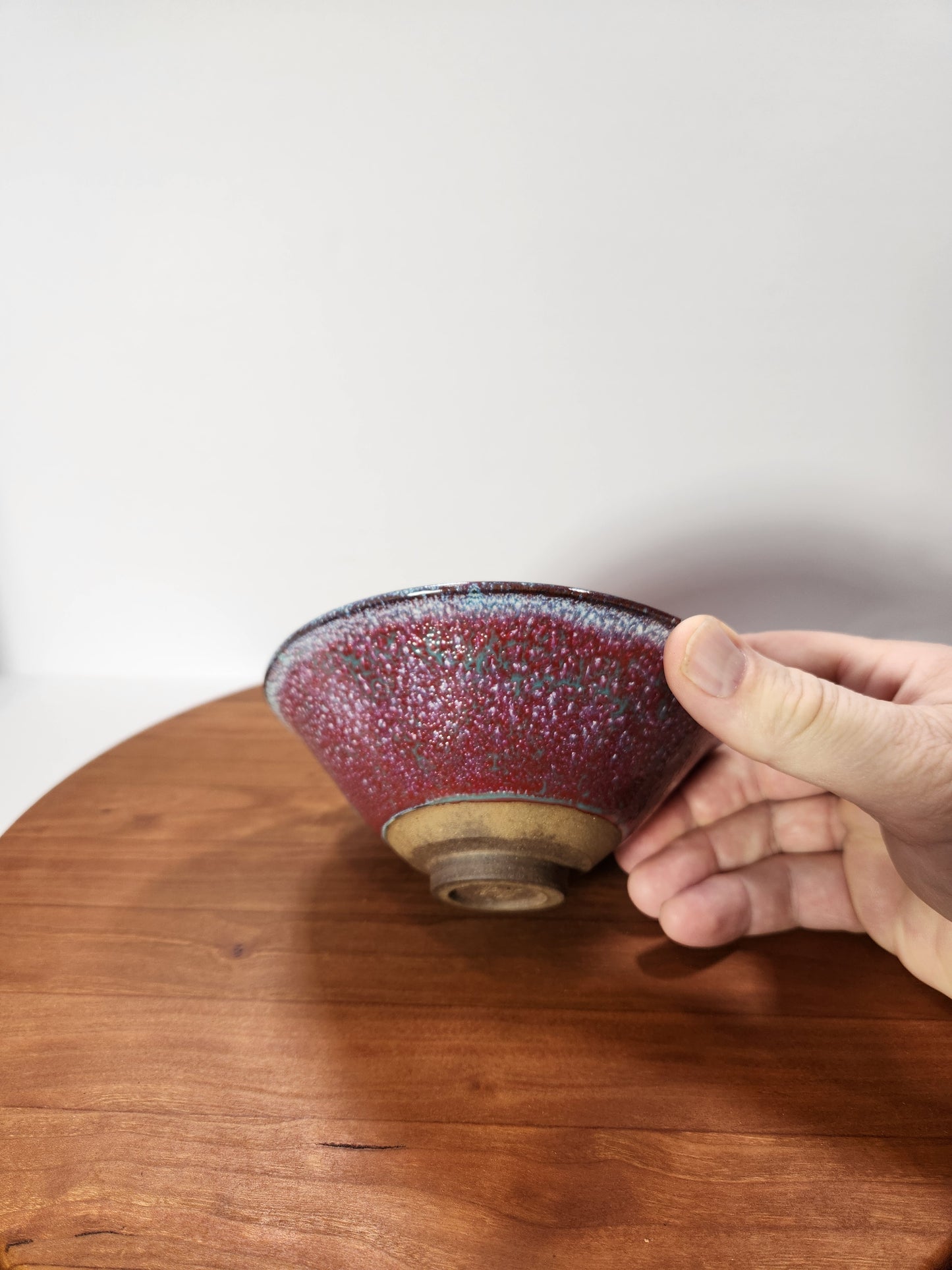 Raspberry Frost Jian Zhan Large Shallow Bowl