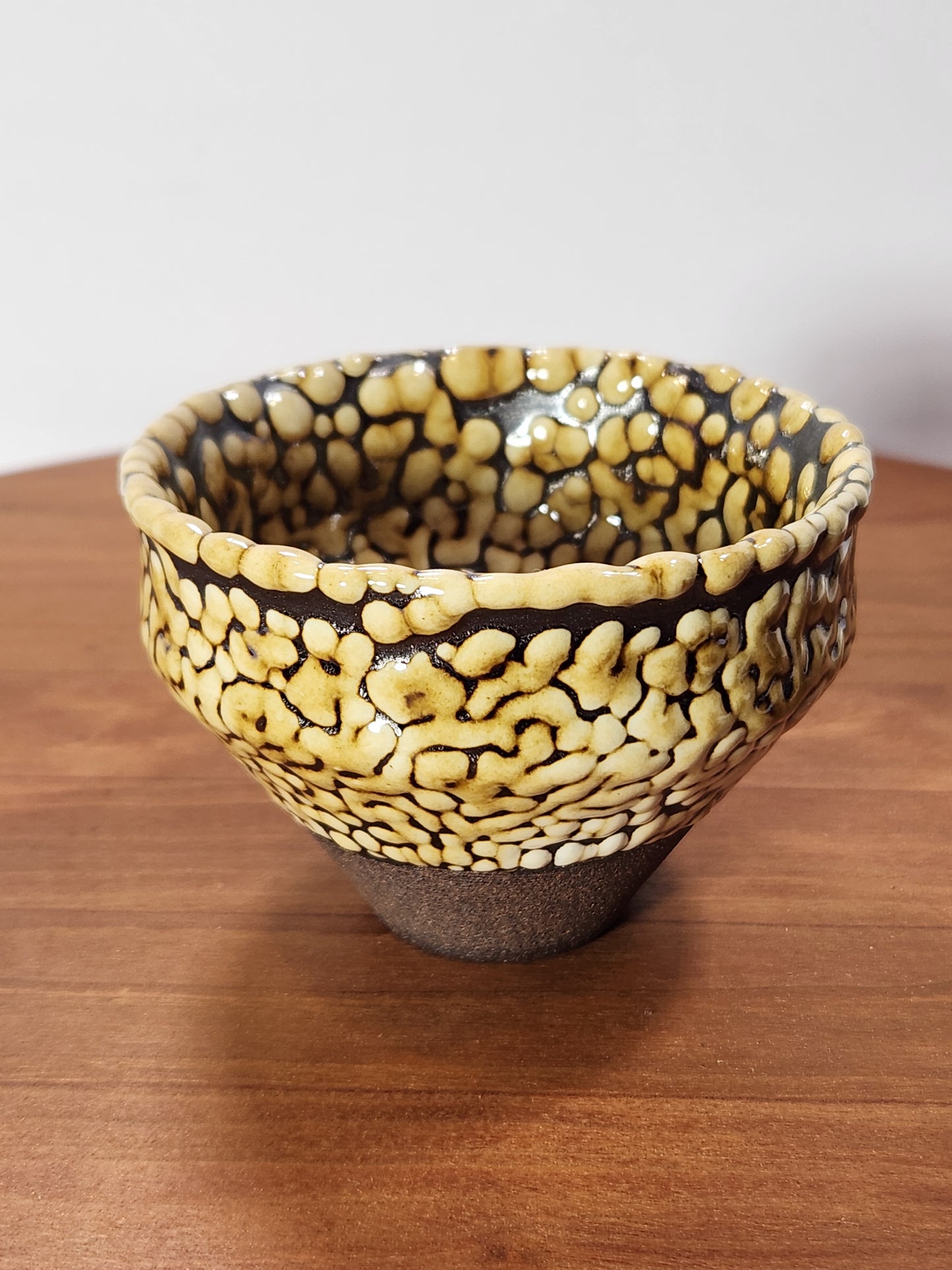“Corn Pop” Textured Jian Zhan Collector Cup with Stone Inclusion