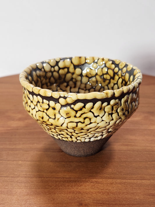 “Corn Pop” Textured Jian Zhan Collector Cup with Stone Inclusion