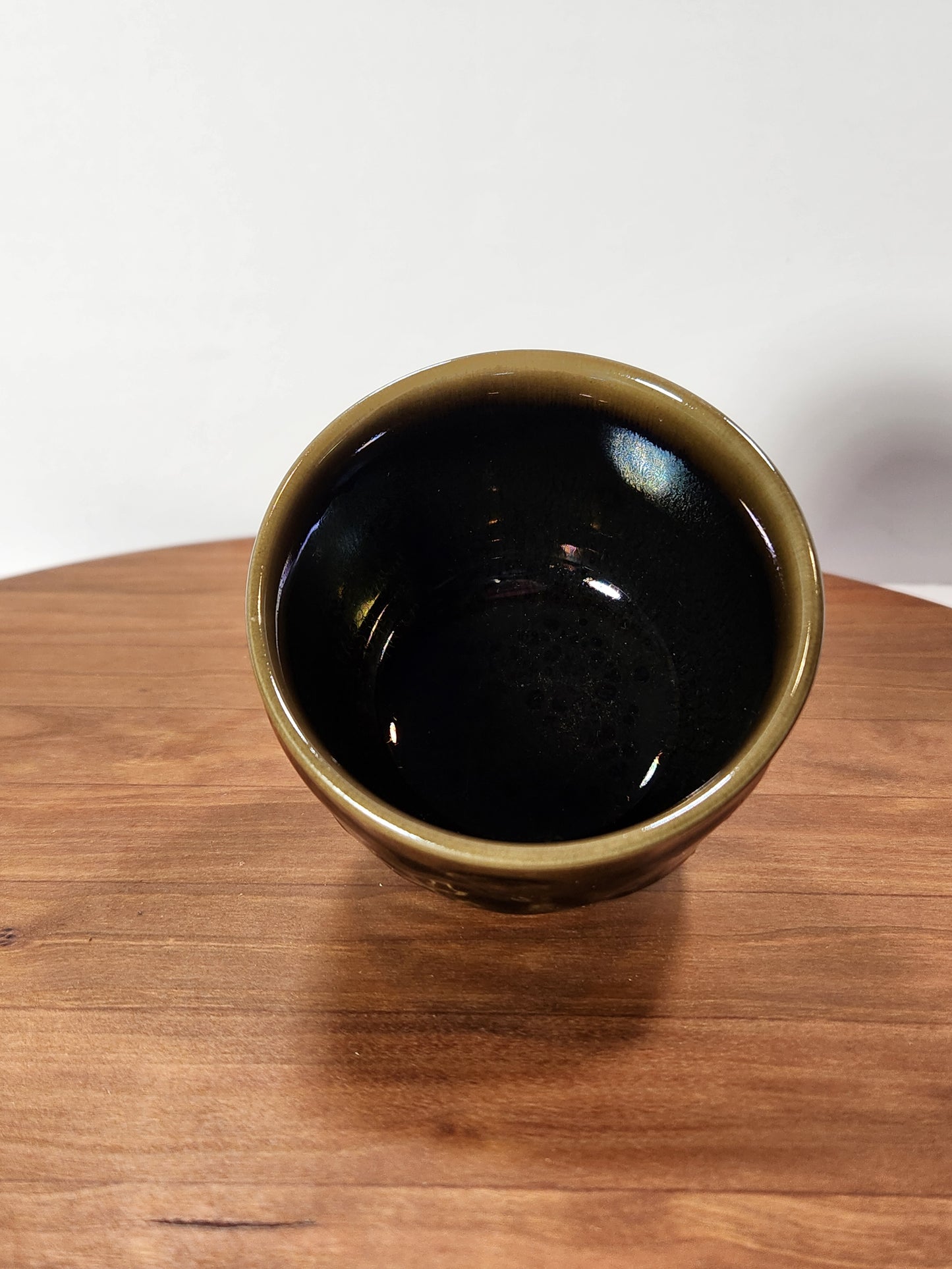 “Dragon Heart” Olive-Bronze Crackle Glaze Jian Zhan Tea Cup with Raised Dragon