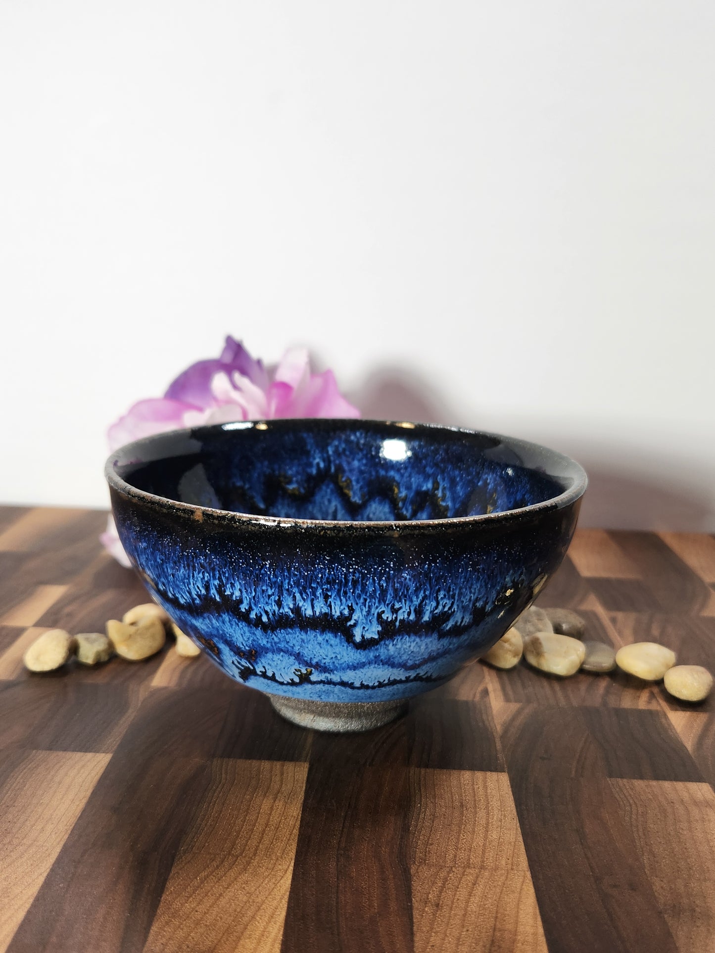 "Blue Mesa" Jian Zhan Bowl multi color pattern