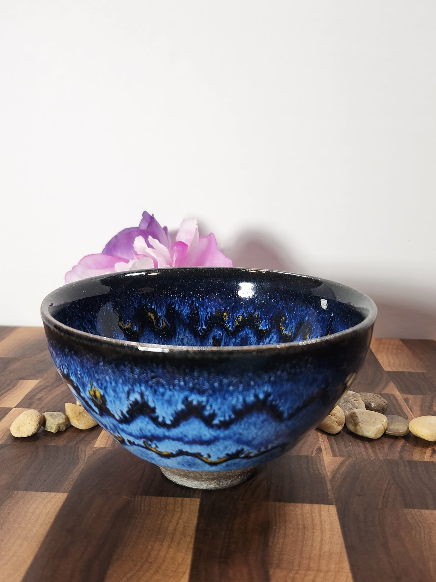 "Blue Mesa" Jian Zhan Bowl multi color pattern