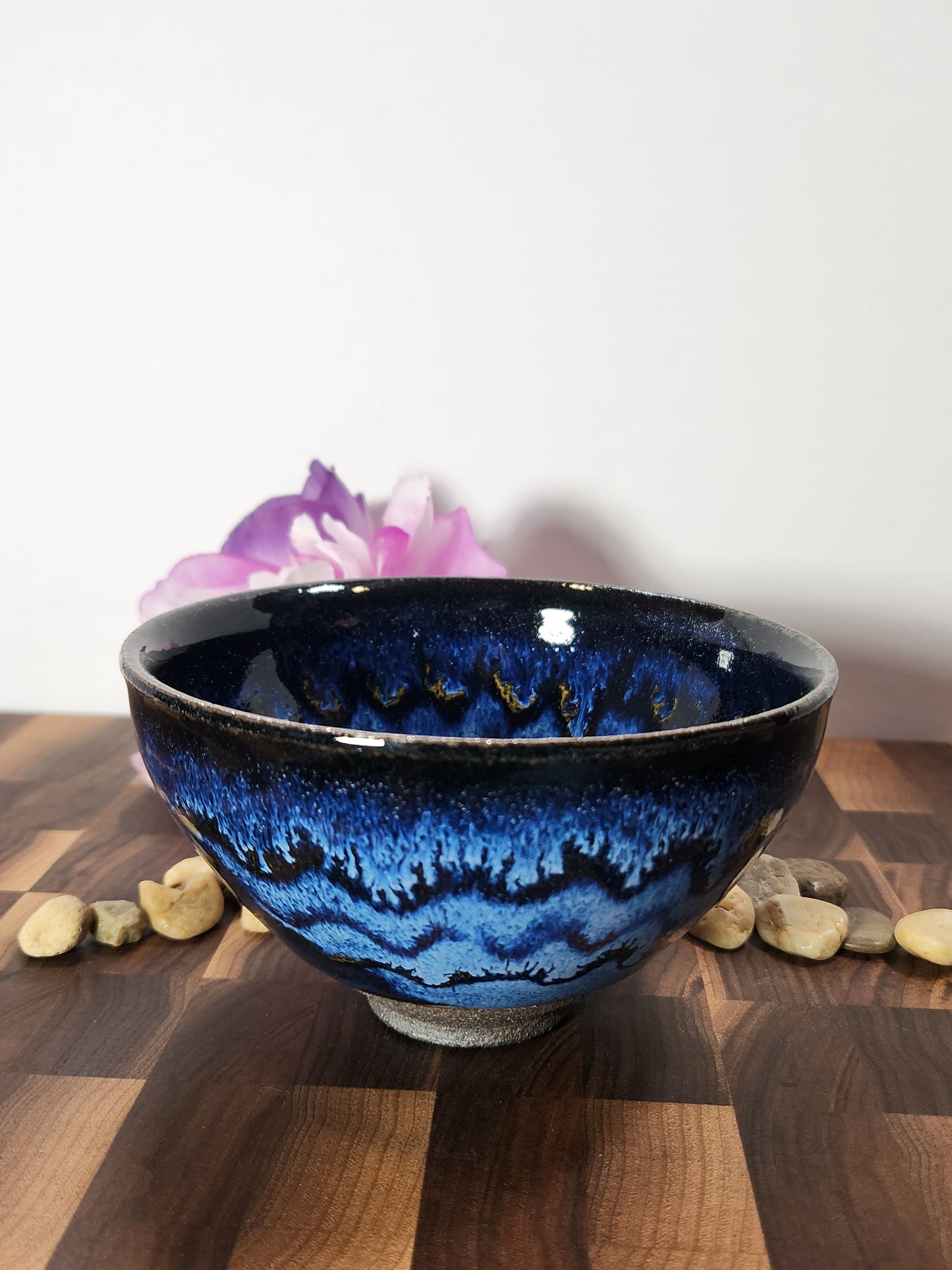 "Blue Mesa" Jian Zhan Bowl multi color pattern