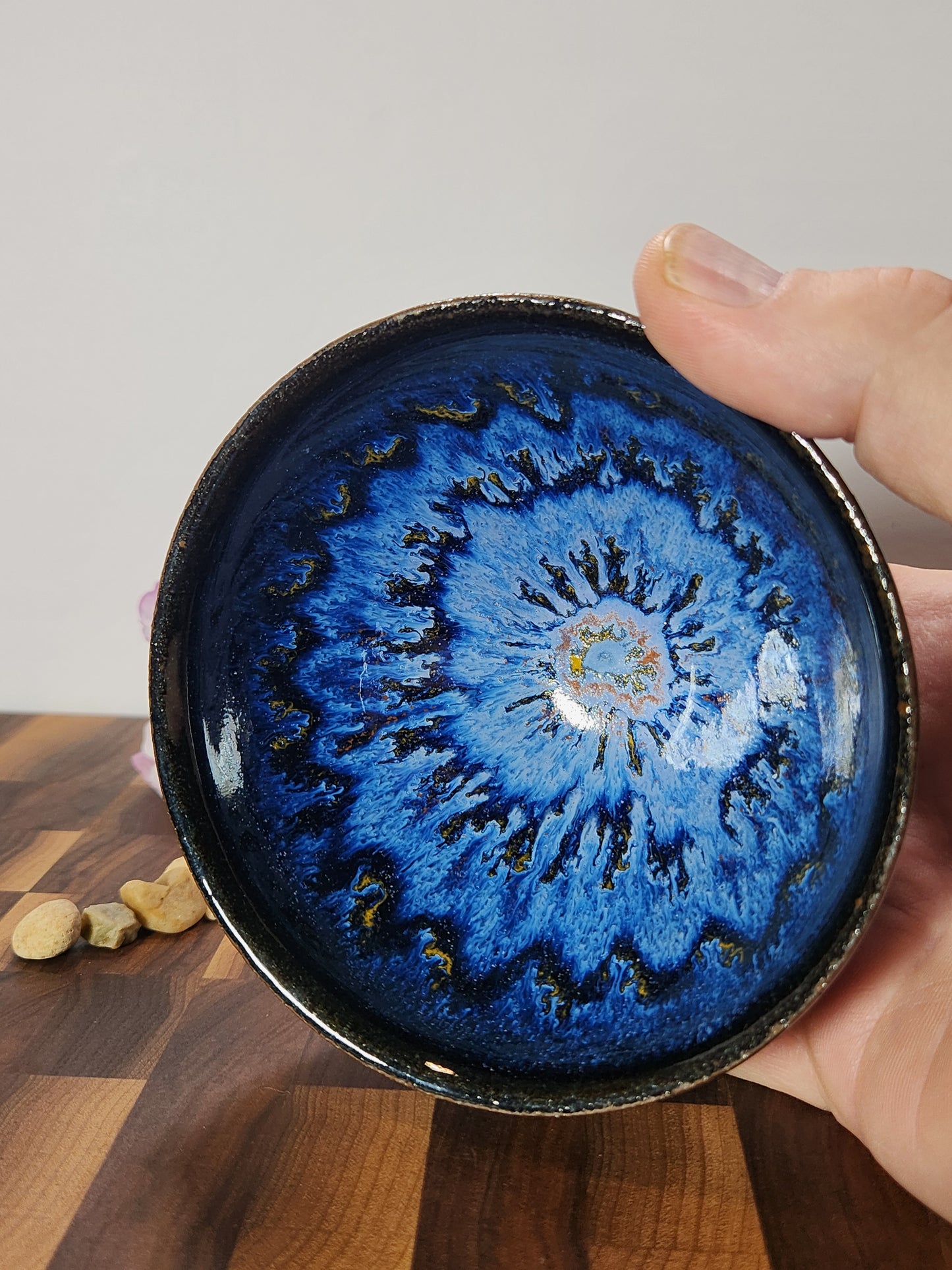 "Blue Mesa" Jian Zhan Bowl multi color pattern