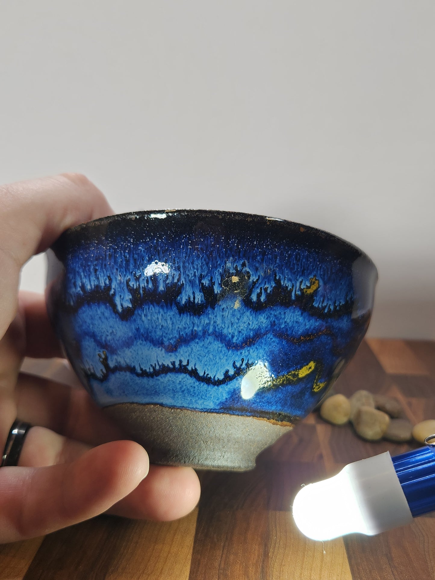 "Blue Mesa" Jian Zhan Bowl multi color pattern