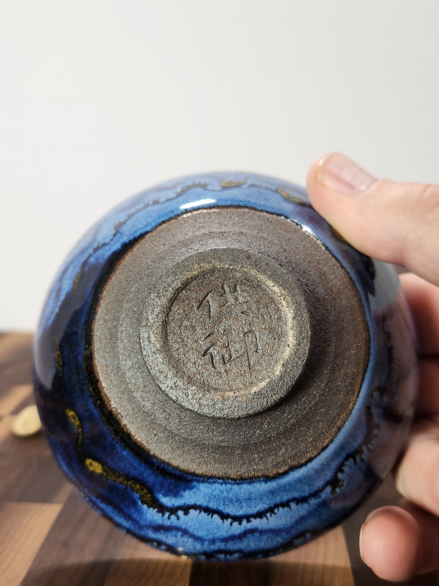 "Blue Mesa" Jian Zhan Bowl multi color pattern