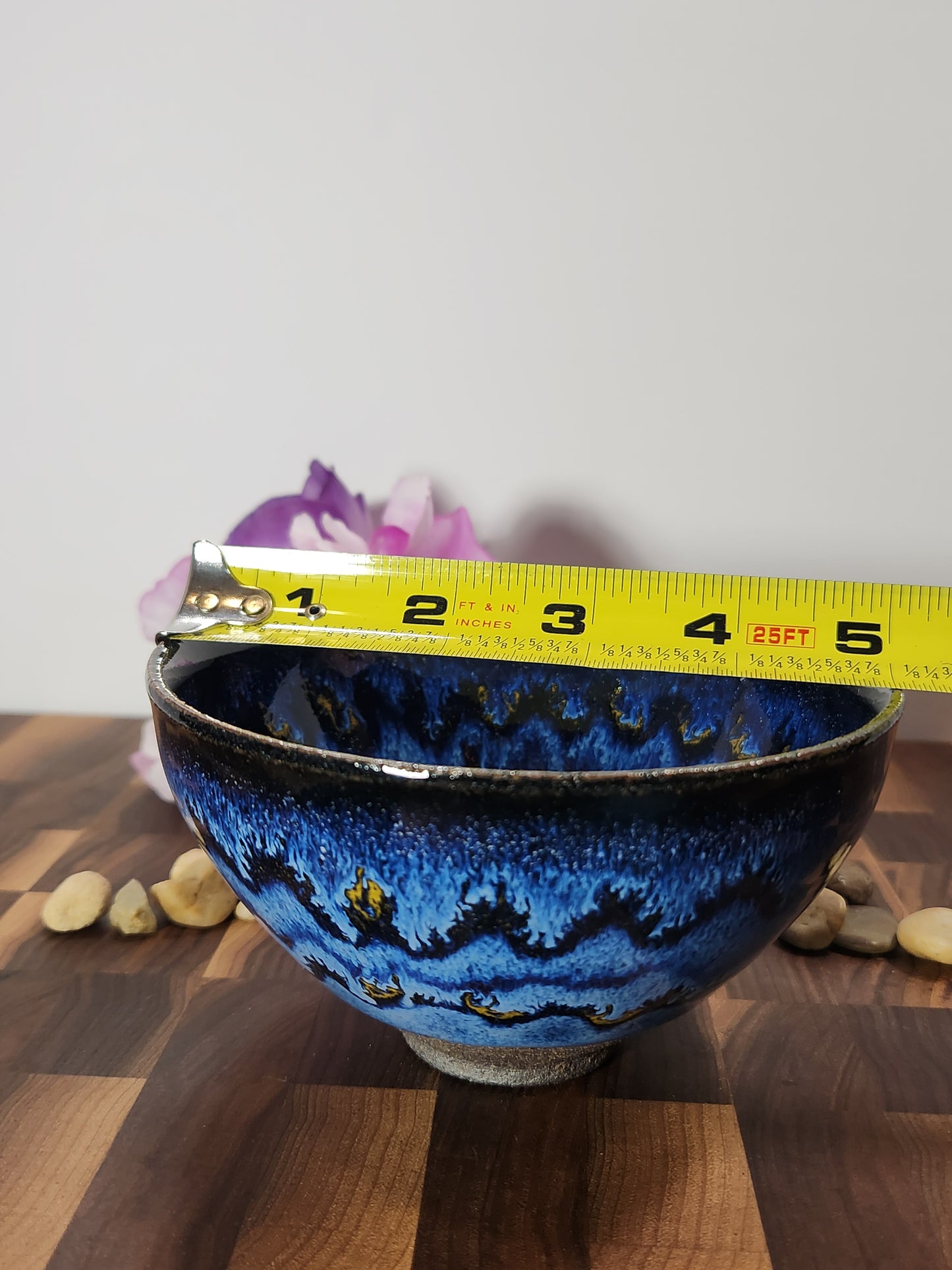 "Blue Mesa" Jian Zhan Bowl multi color pattern