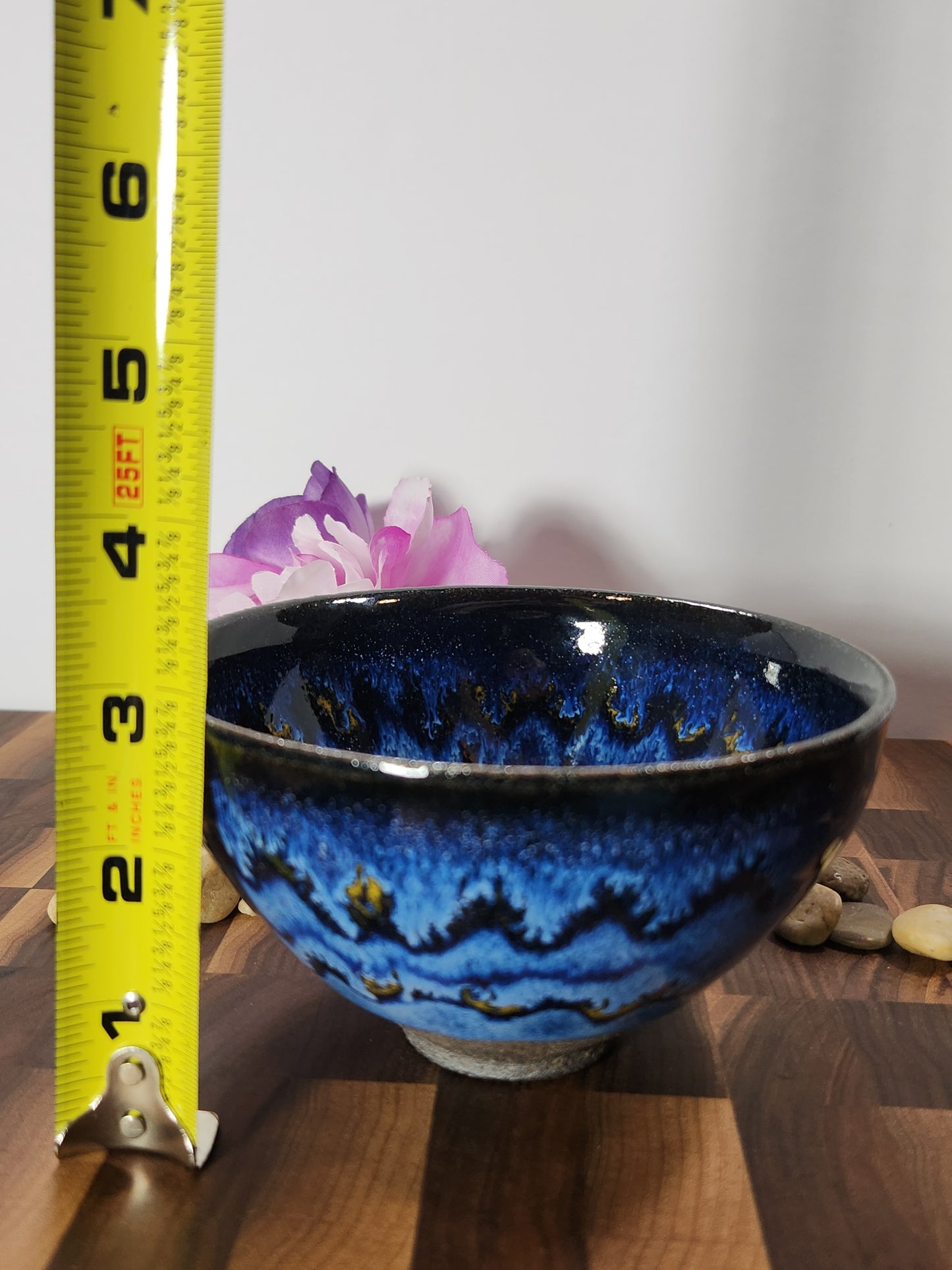 "Blue Mesa" Jian Zhan Bowl multi color pattern