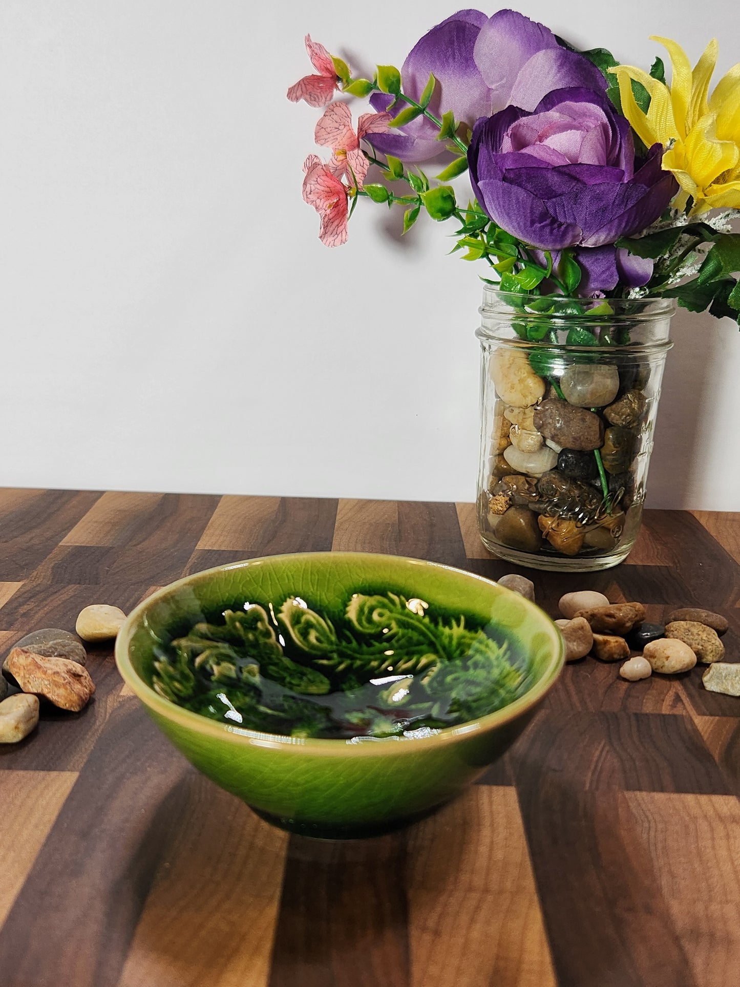 Emerald Green Embossed Phoenix Tea Cup