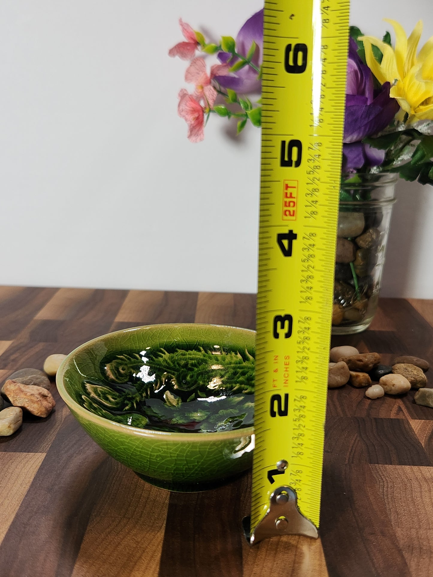 Emerald Green Embossed Phoenix Tea Cup
