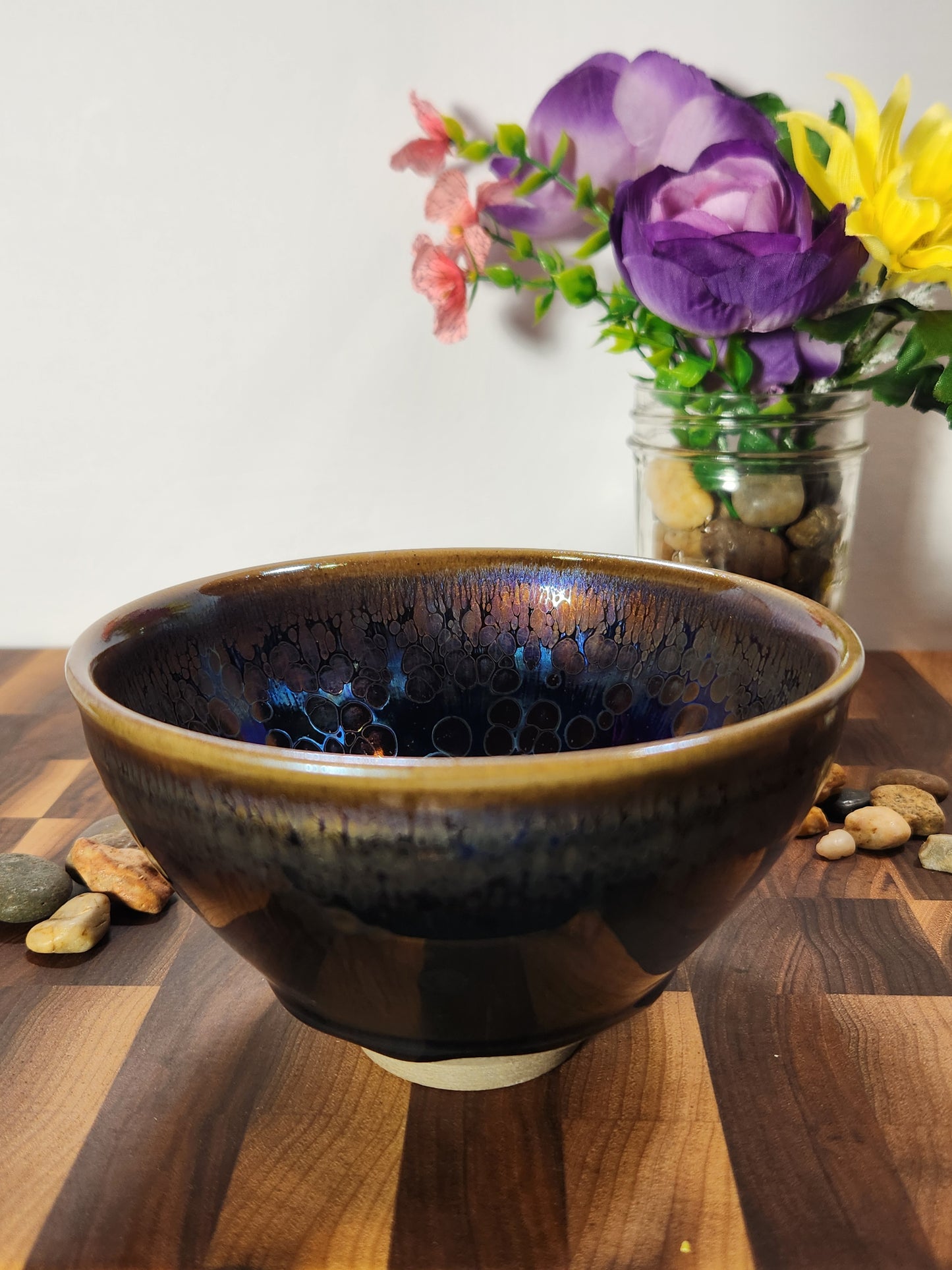 Purple Oil Drop Jian Zhan Tea Bowl with Kiln Tears