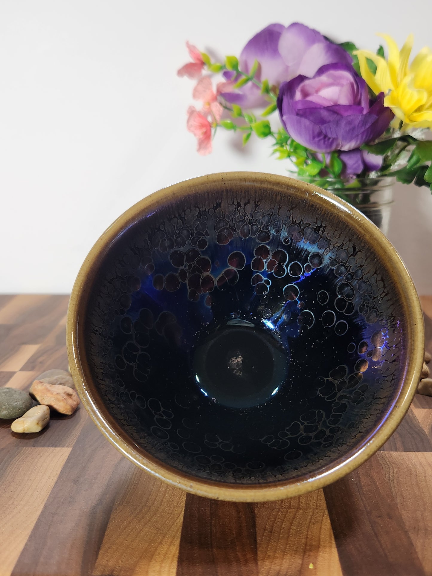 Purple Oil Drop Jian Zhan Tea Bowl with Kiln Tears