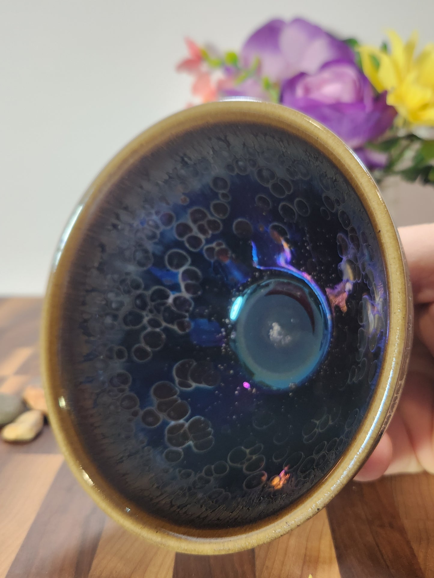 Purple Oil Drop Jian Zhan Tea Bowl with Kiln Tears