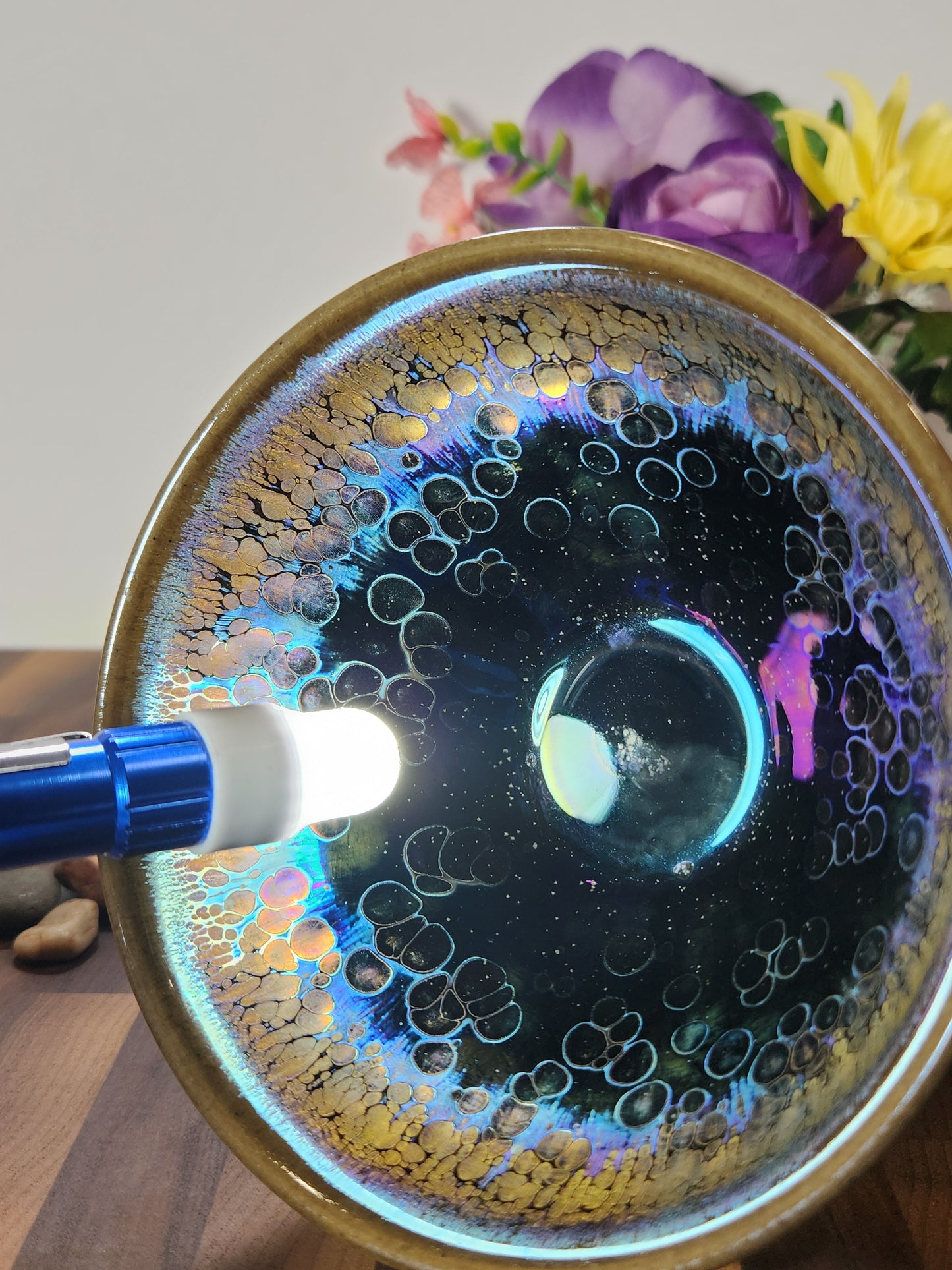 Purple Oil Drop Jian Zhan Tea Bowl with Kiln Tears