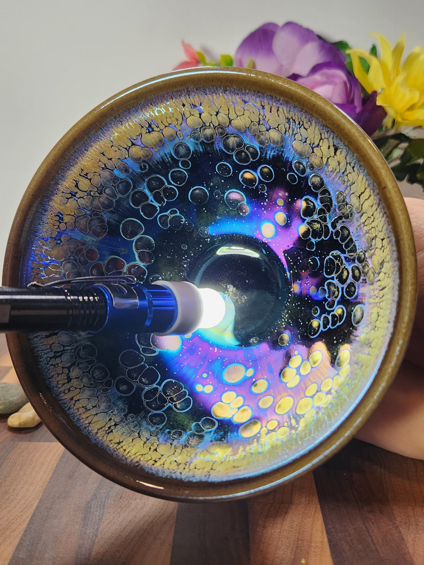 Purple Oil Drop Jian Zhan Tea Bowl with Kiln Tears