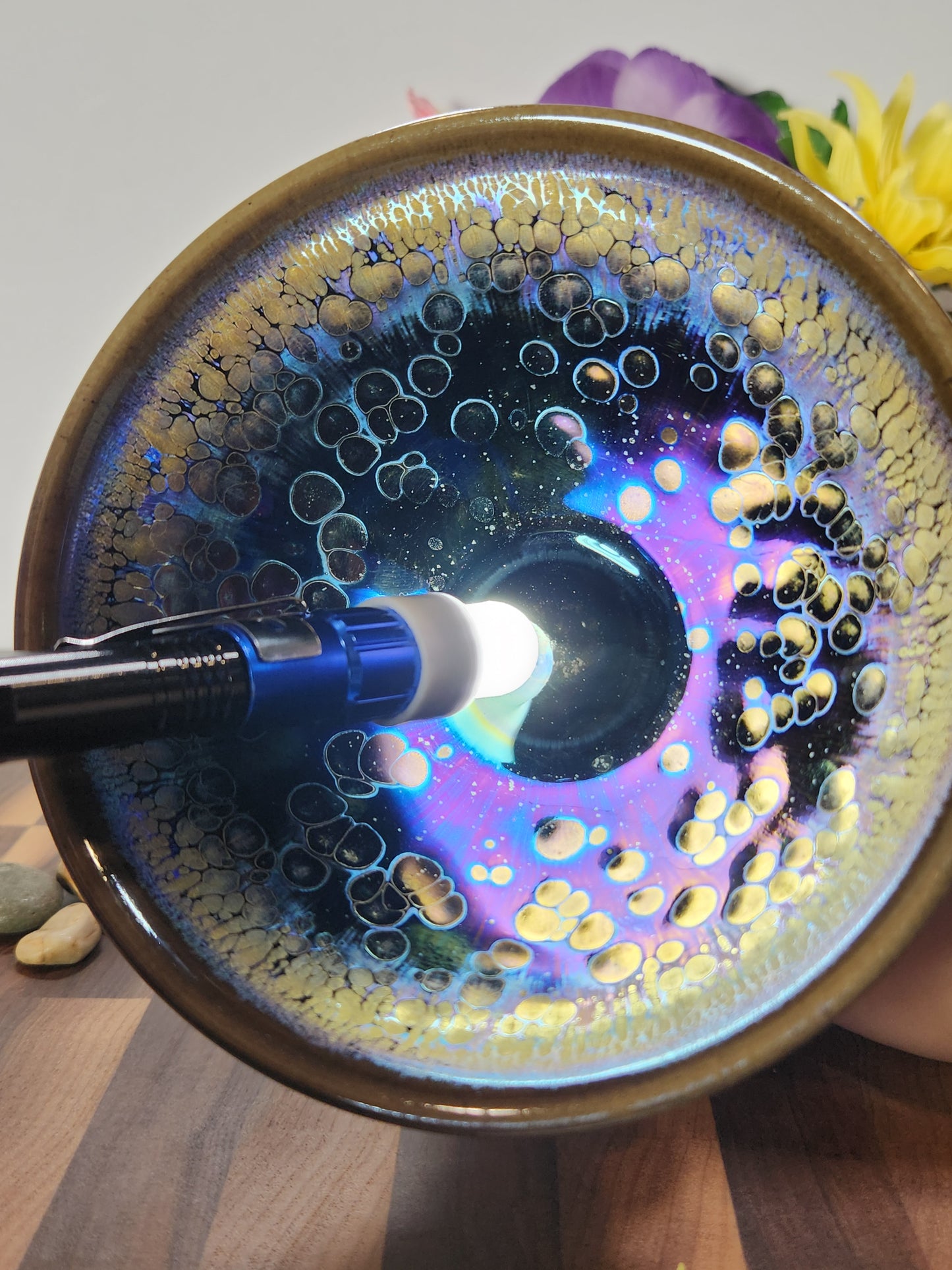 Purple Oil Drop Jian Zhan Tea Bowl with Kiln Tears