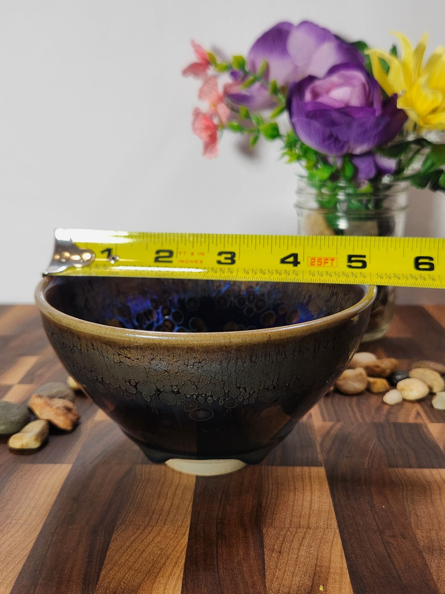Purple Oil Drop Jian Zhan Tea Bowl with Kiln Tears