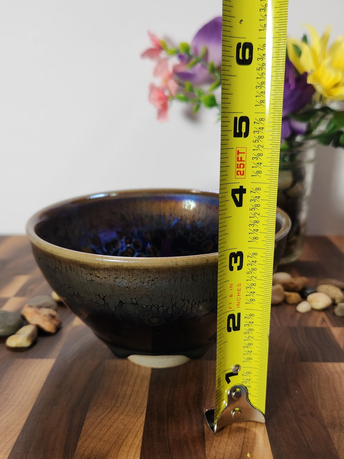 Purple Oil Drop Jian Zhan Tea Bowl with Kiln Tears