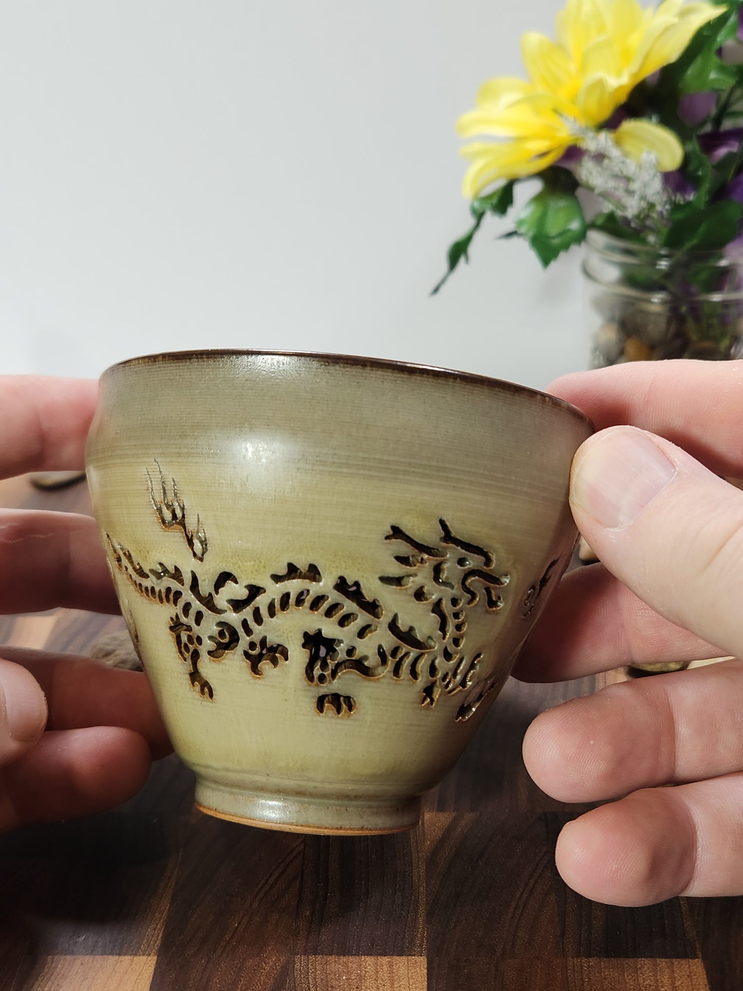 Handcrafted Pierced Dragon Double-Wall Master Tea Cup