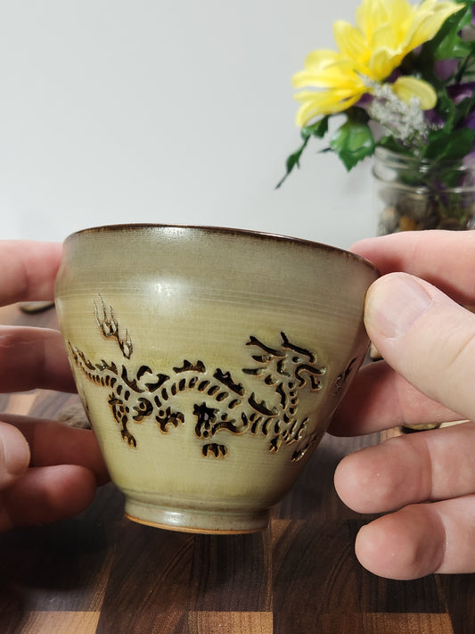 Handcrafted Pierced Dragon Double-Wall Master Tea Cup