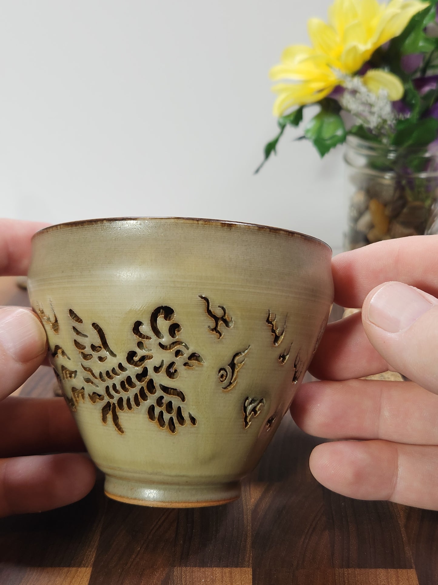 Handcrafted Pierced Dragon Double-Wall Master Tea Cup