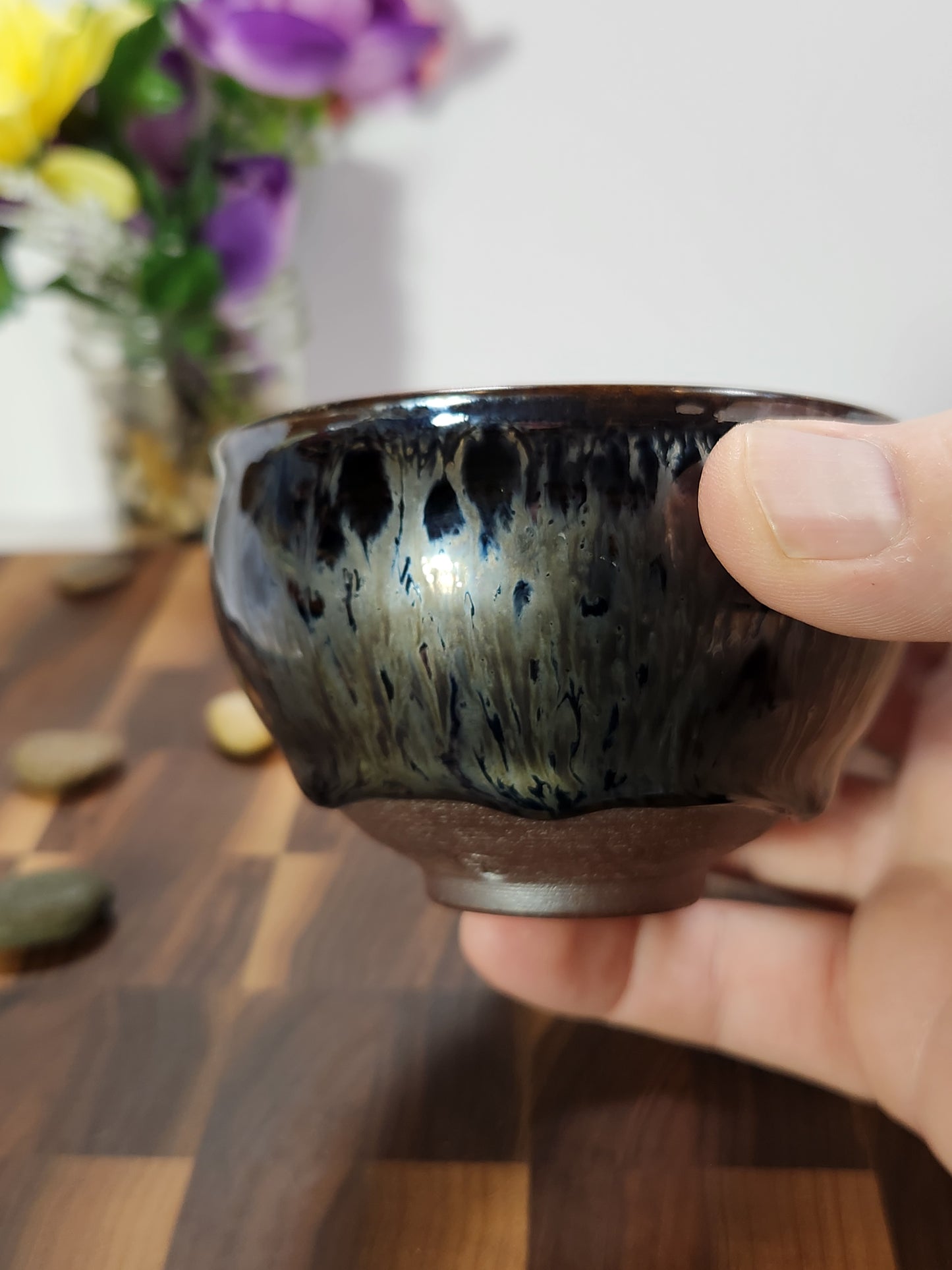 Silver Burst Buckle-Mouth General Tea Cup with Kiln Tears