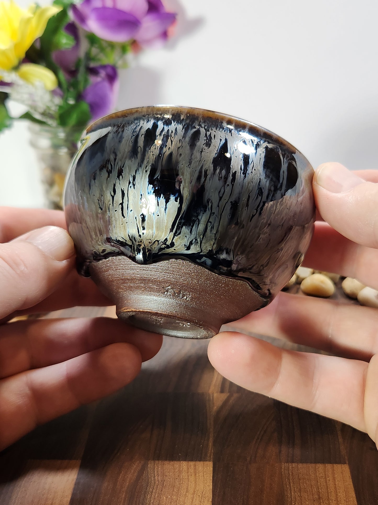 Silver Burst Buckle-Mouth General Tea Cup with Kiln Tears