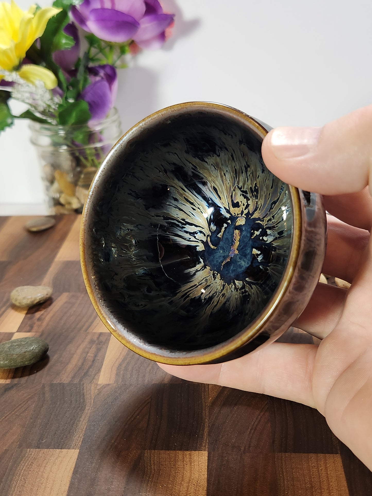 Silver Burst Buckle-Mouth General Tea Cup with Kiln Tears
