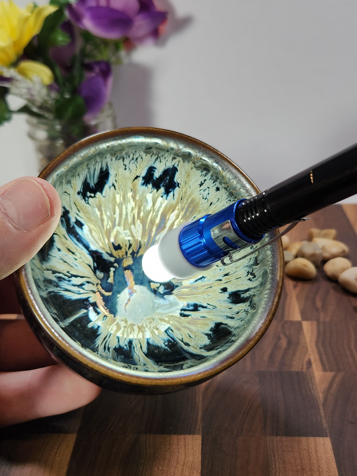 Silver Burst Buckle-Mouth General Tea Cup with Kiln Tears