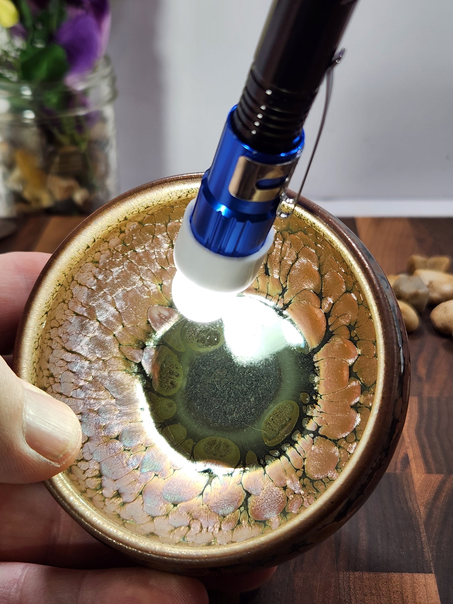 Hundred Flower and Oil-Drop General Tea Cup with Large Kiln Tear