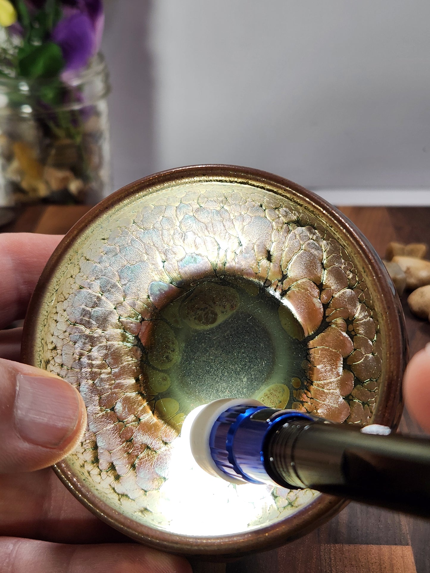 Hundred Flower and Oil-Drop General Tea Cup with Large Kiln Tear