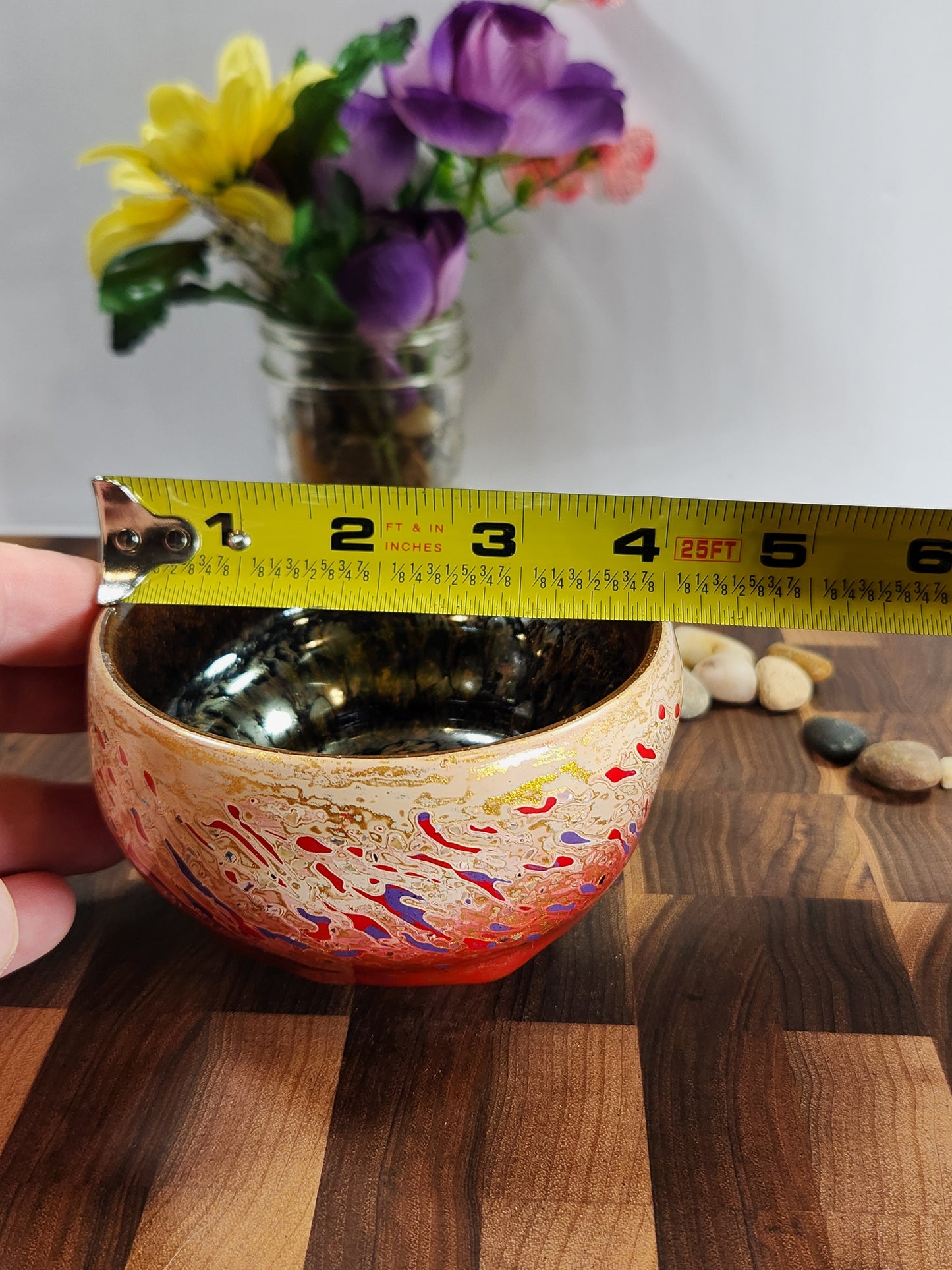 Daqi Sleeping Dragon Tea Bowl – Vermilion, Gold & Purple