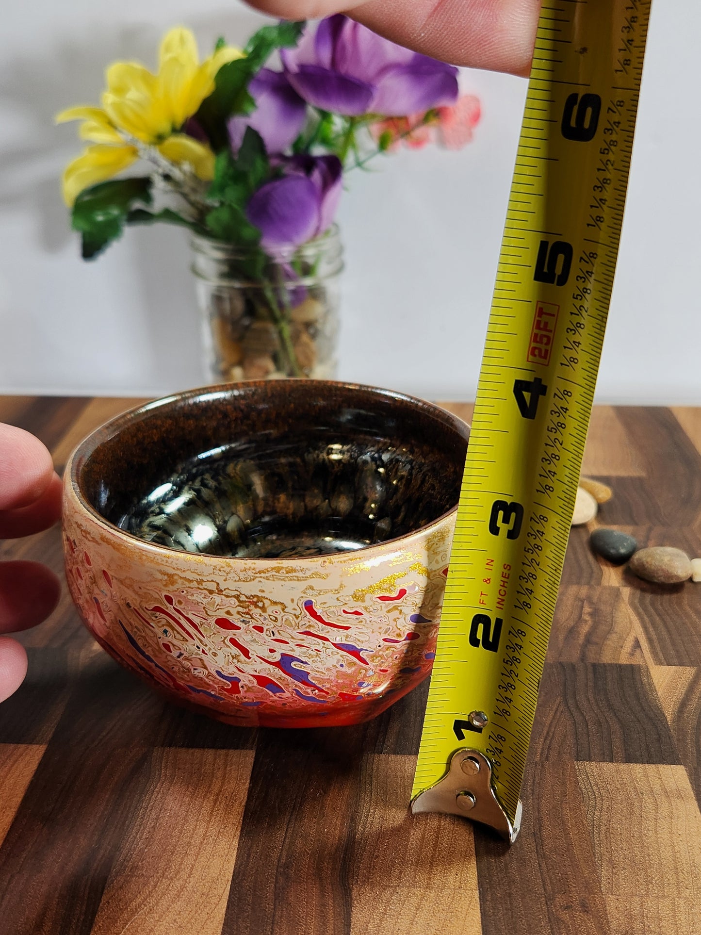 Daqi Sleeping Dragon Tea Bowl – Vermilion, Gold & Purple