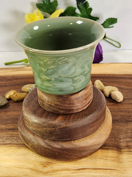 Celadon Dragon Relief Gongfu Tea Cup – Small Chinese Sip Cup