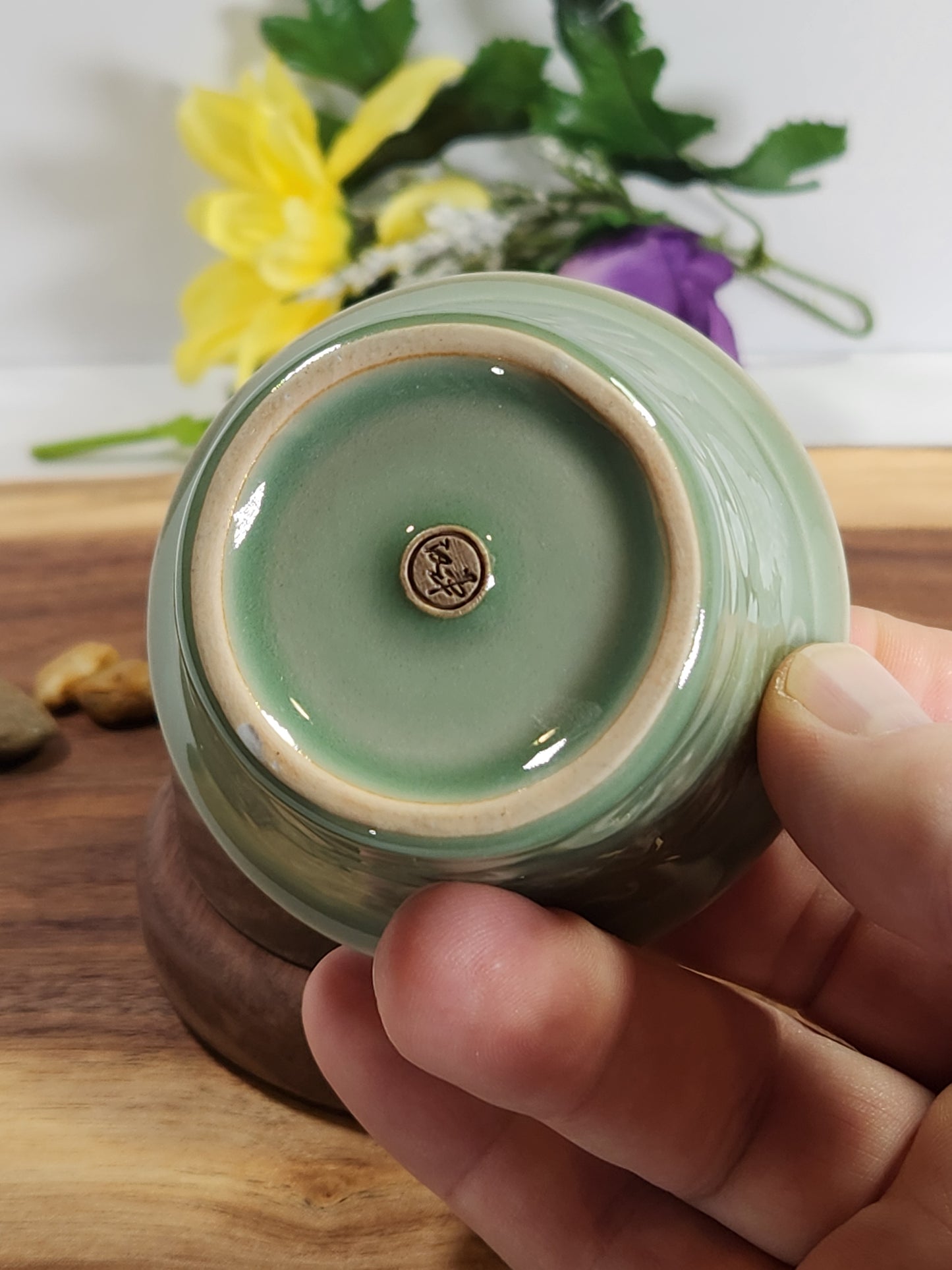 Celadon Dragon Relief Gongfu Tea Cup – Small Chinese Sip Cup
