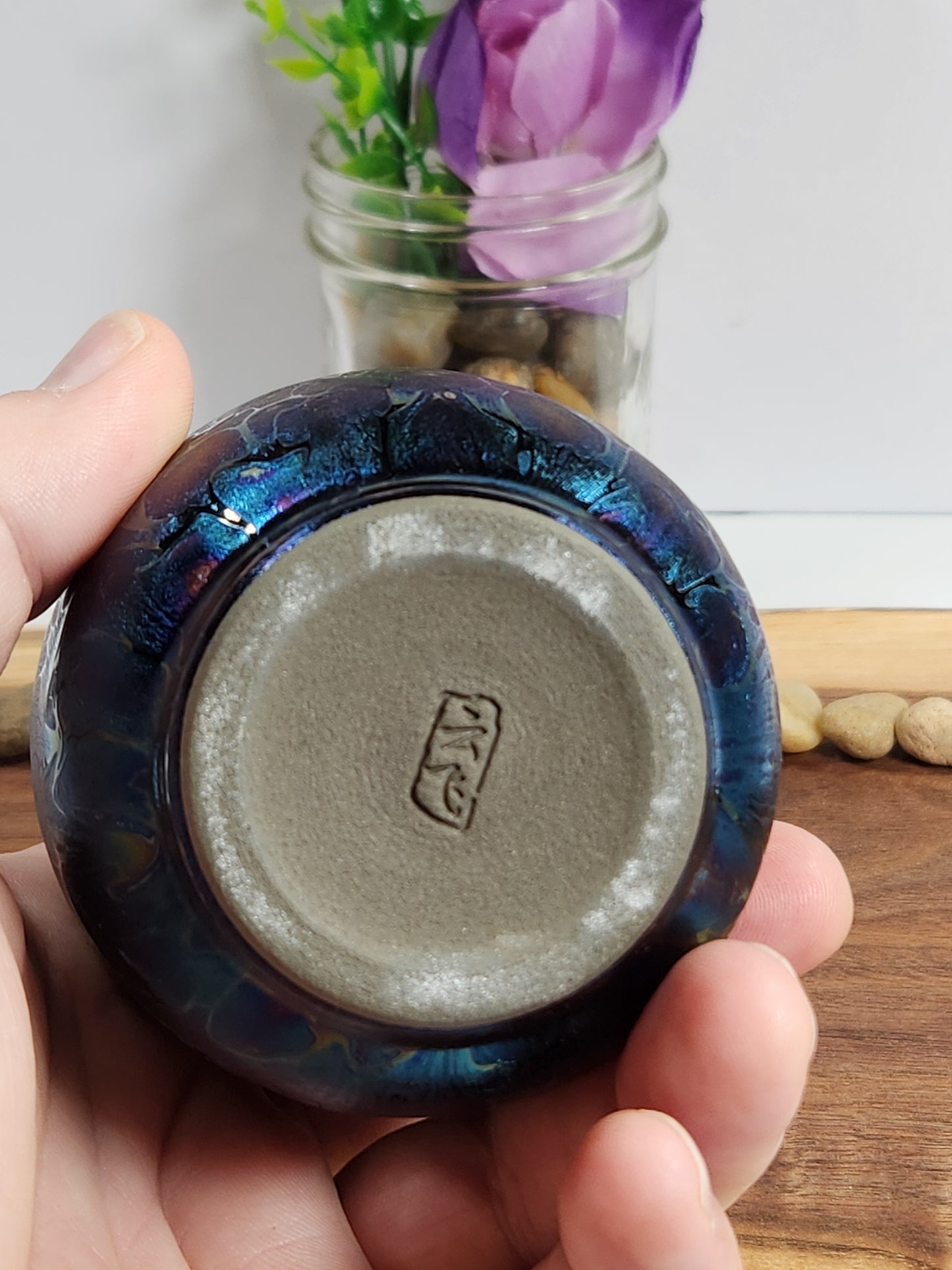 Purple Oil Drop Jian Zhan Tea Storage Jar with Lid – Iridescent Ceramic Tea Caddy