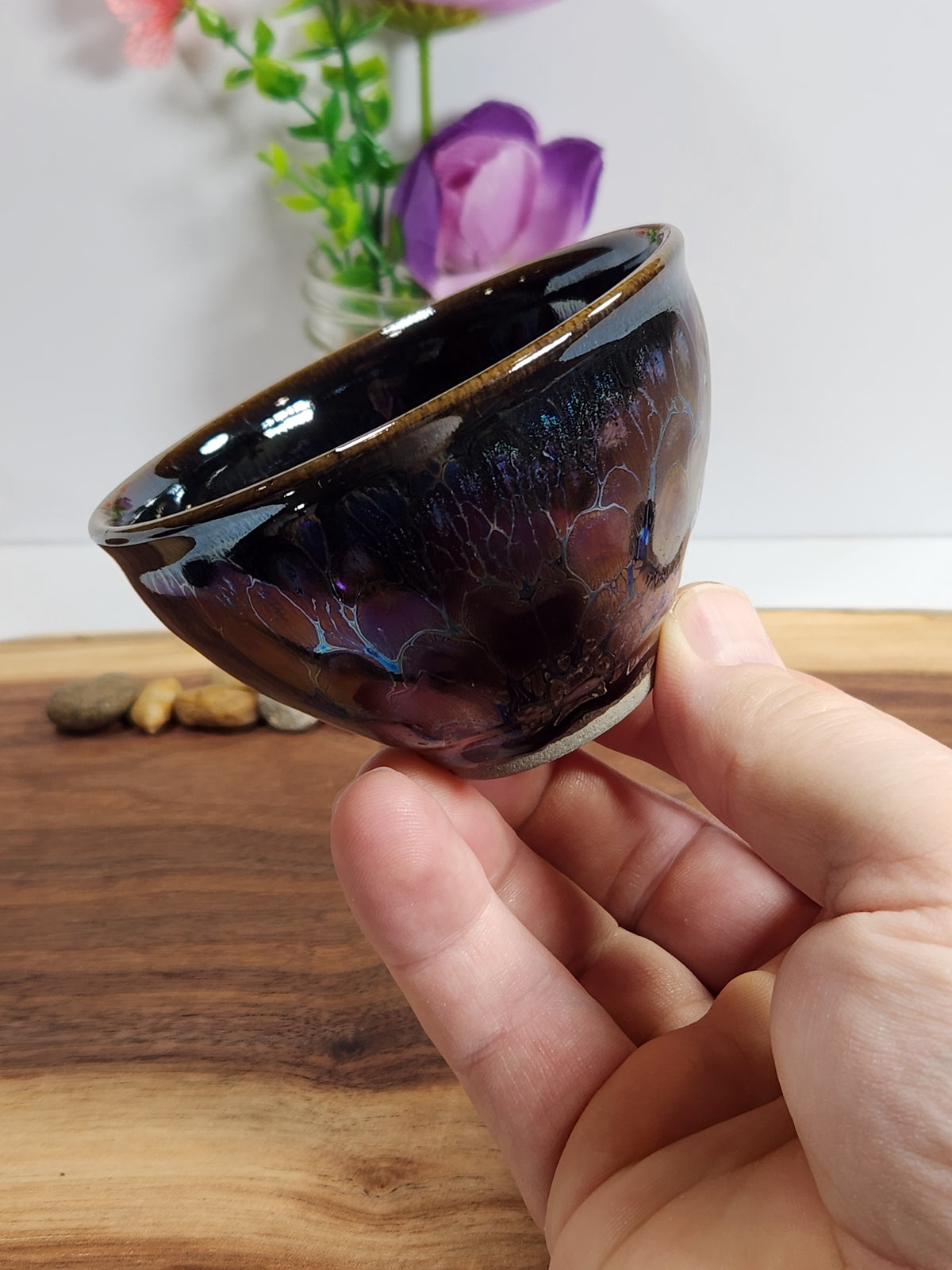 Purple Oil Drop Jian Zhan Tea Cup – Piekou Shape Iridescent Glaze
