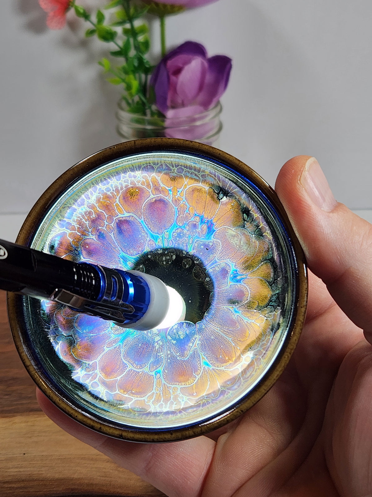 Purple Oil Drop Jian Zhan Tea Cup – Piekou Shape Iridescent Glaze