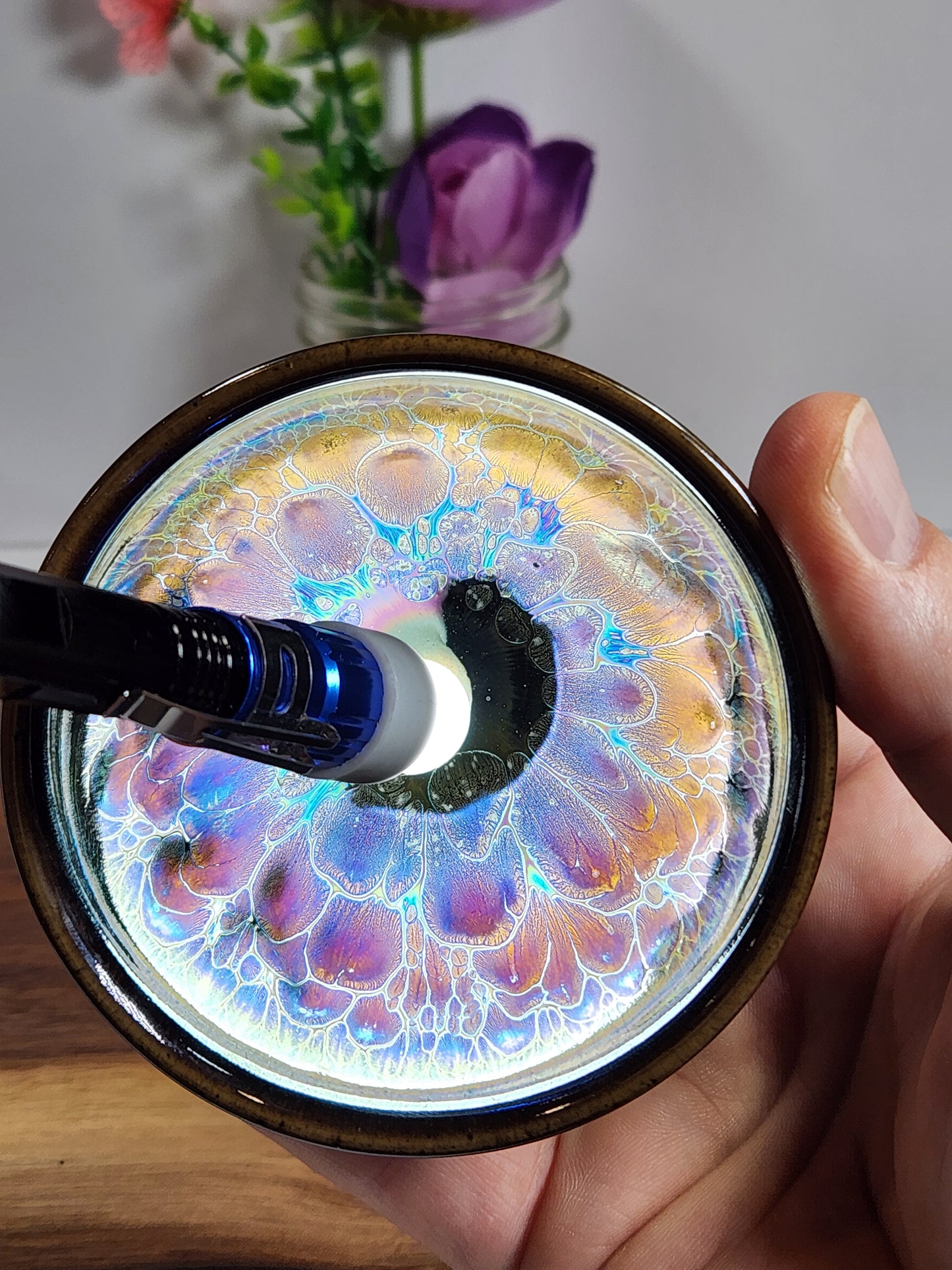 Purple Oil Drop Jian Zhan Tea Cup – Piekou Shape Iridescent Glaze