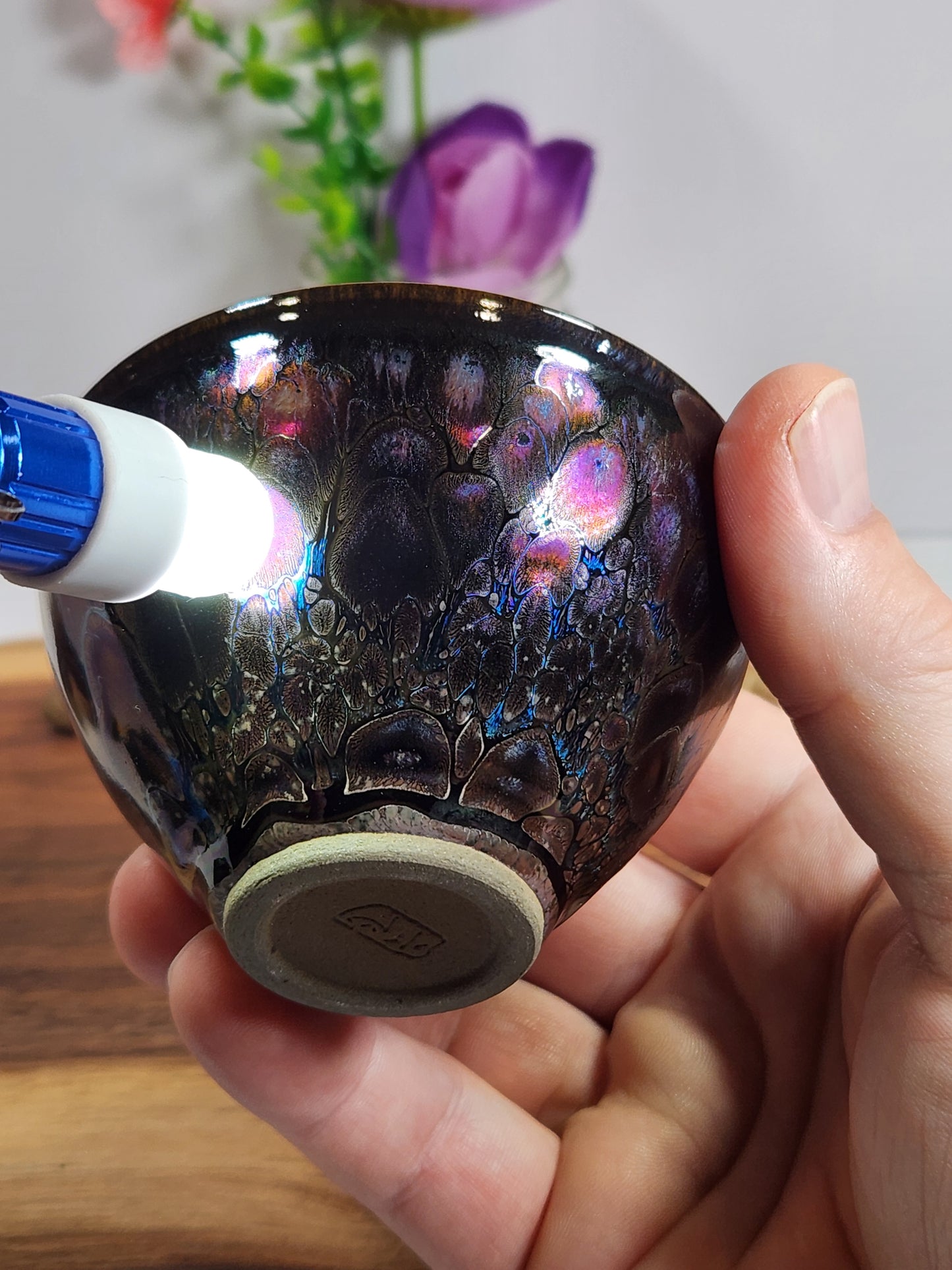 Purple Oil Drop Jian Zhan Tea Cup – Piekou Shape Iridescent Glaze