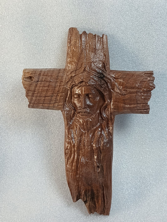 Rustic Wood Cross, Handcrafted, Walnut Veteran Made, American Pride