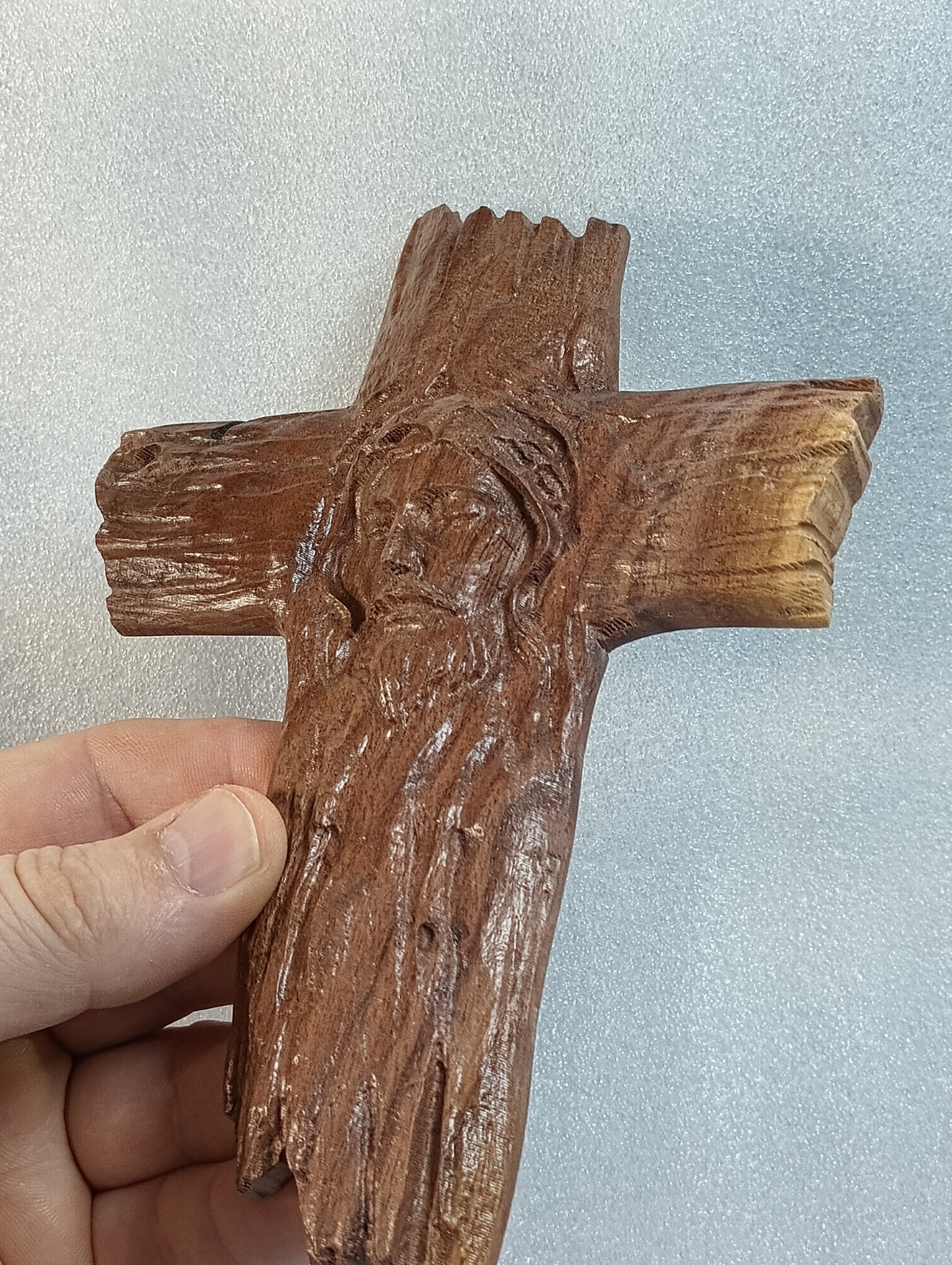 Rustic Wood Cross, Handcrafted, Walnut Veteran Made, American Pride